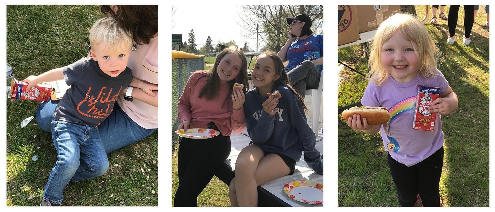 Children are enjoying their snacks